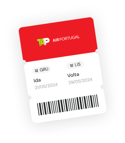 Bilhete TAP emitido pelo MilhasPix